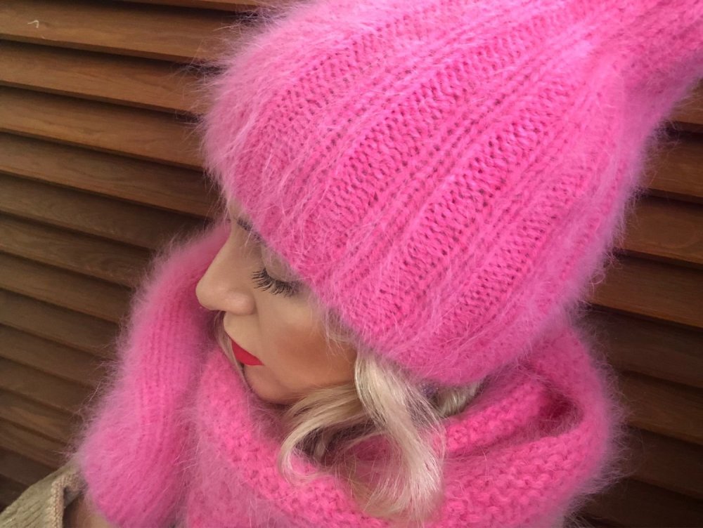 Шапка Тыковка из ангорки