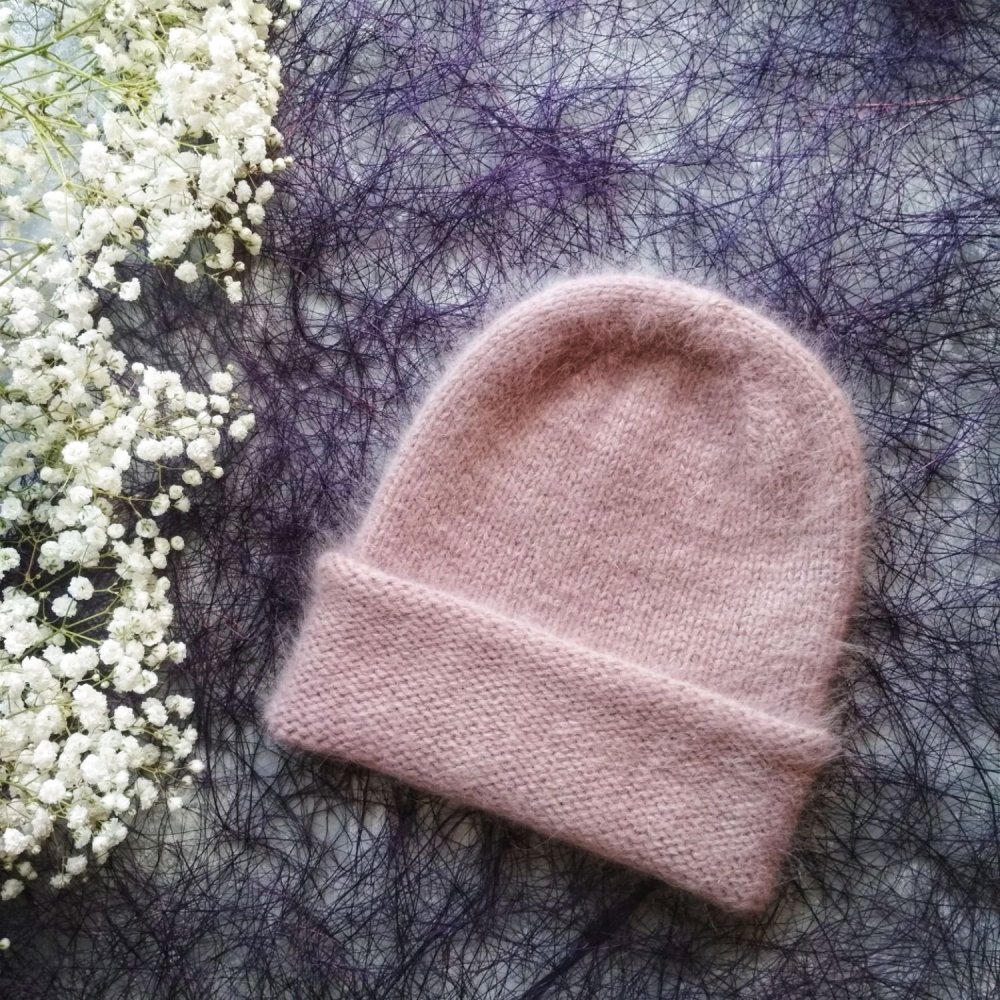 Шапка бини пуховая