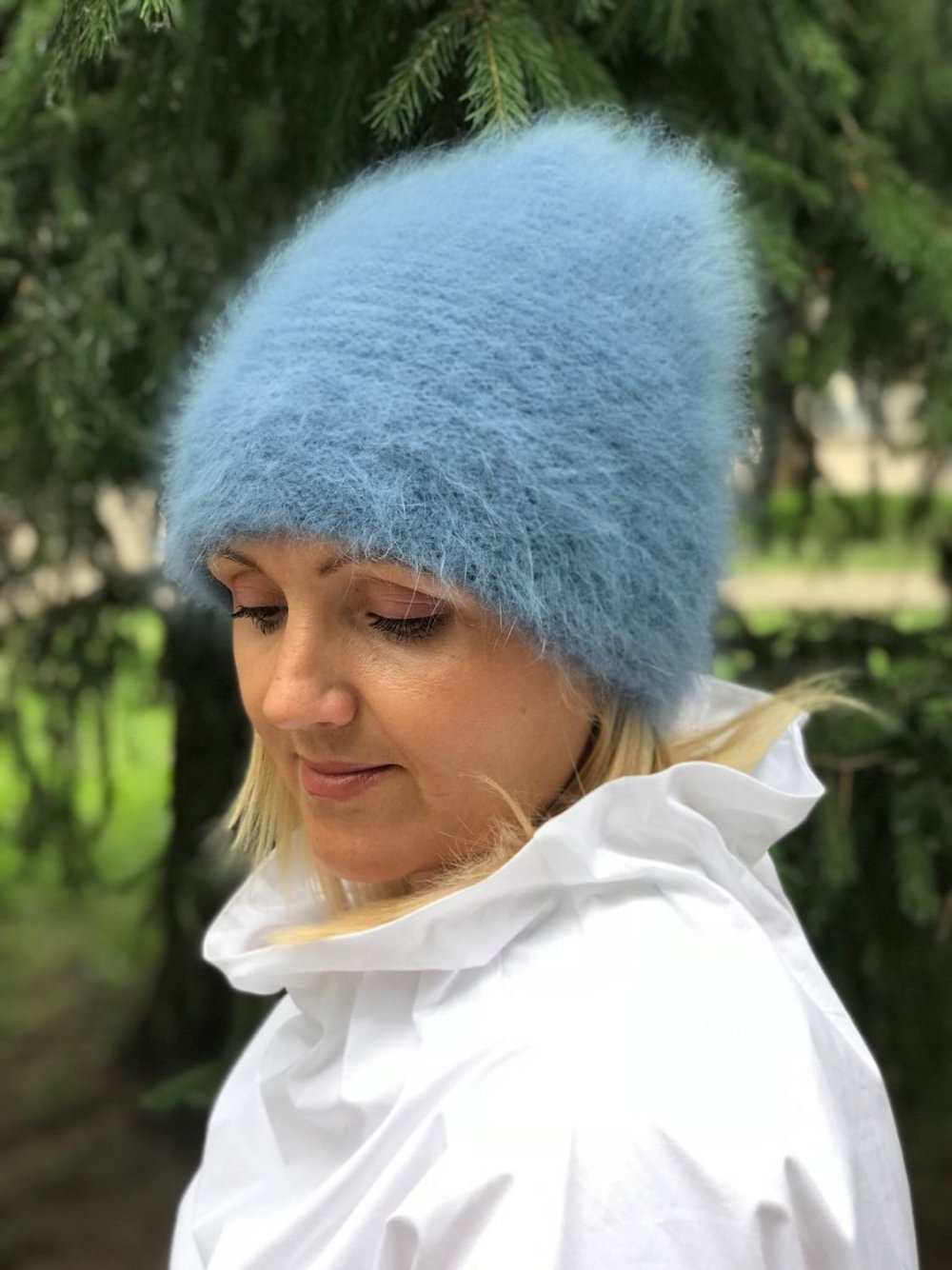 Вязаные шапки из ангоры