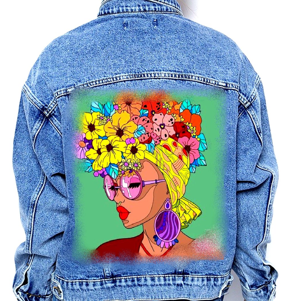 Рисунки на джинсовке акрилом