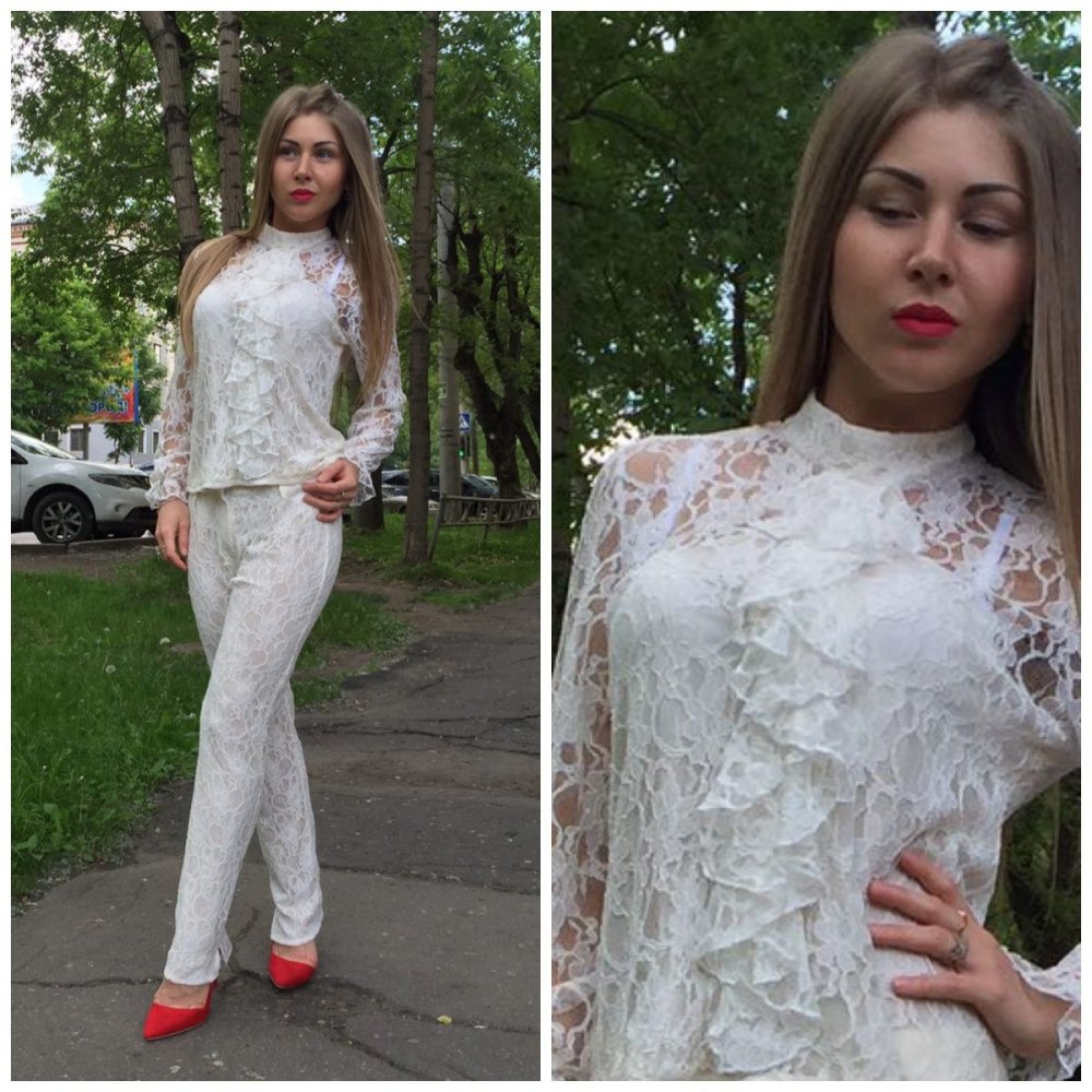 Розовое платье с гипюром