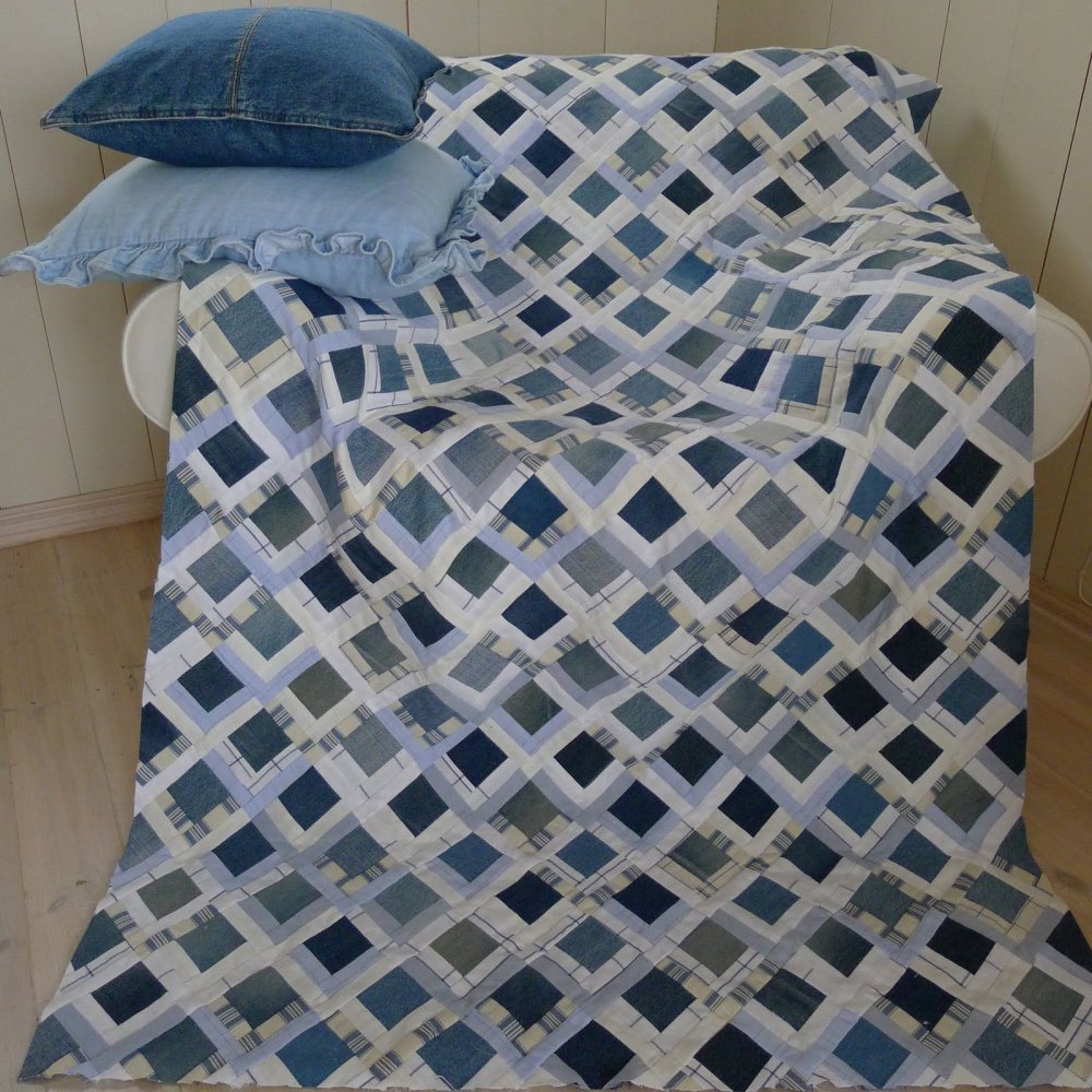 Стеганные одеяла из джинс