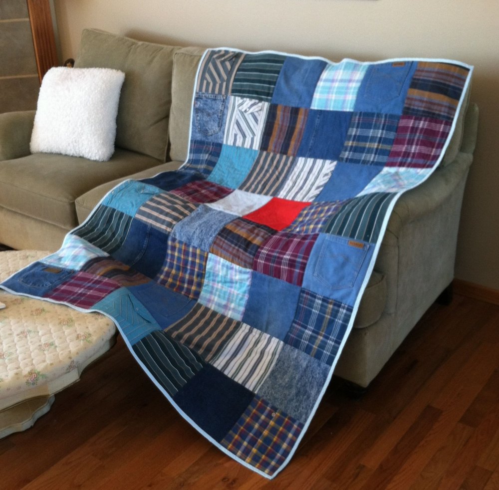 Плед из джинсов