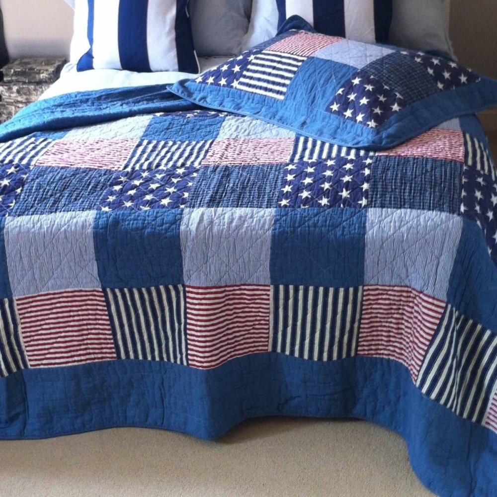 Покрывало из старых джинс