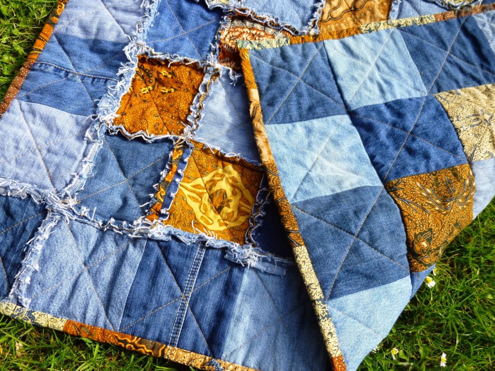 Лоскутное одеяло из джинс