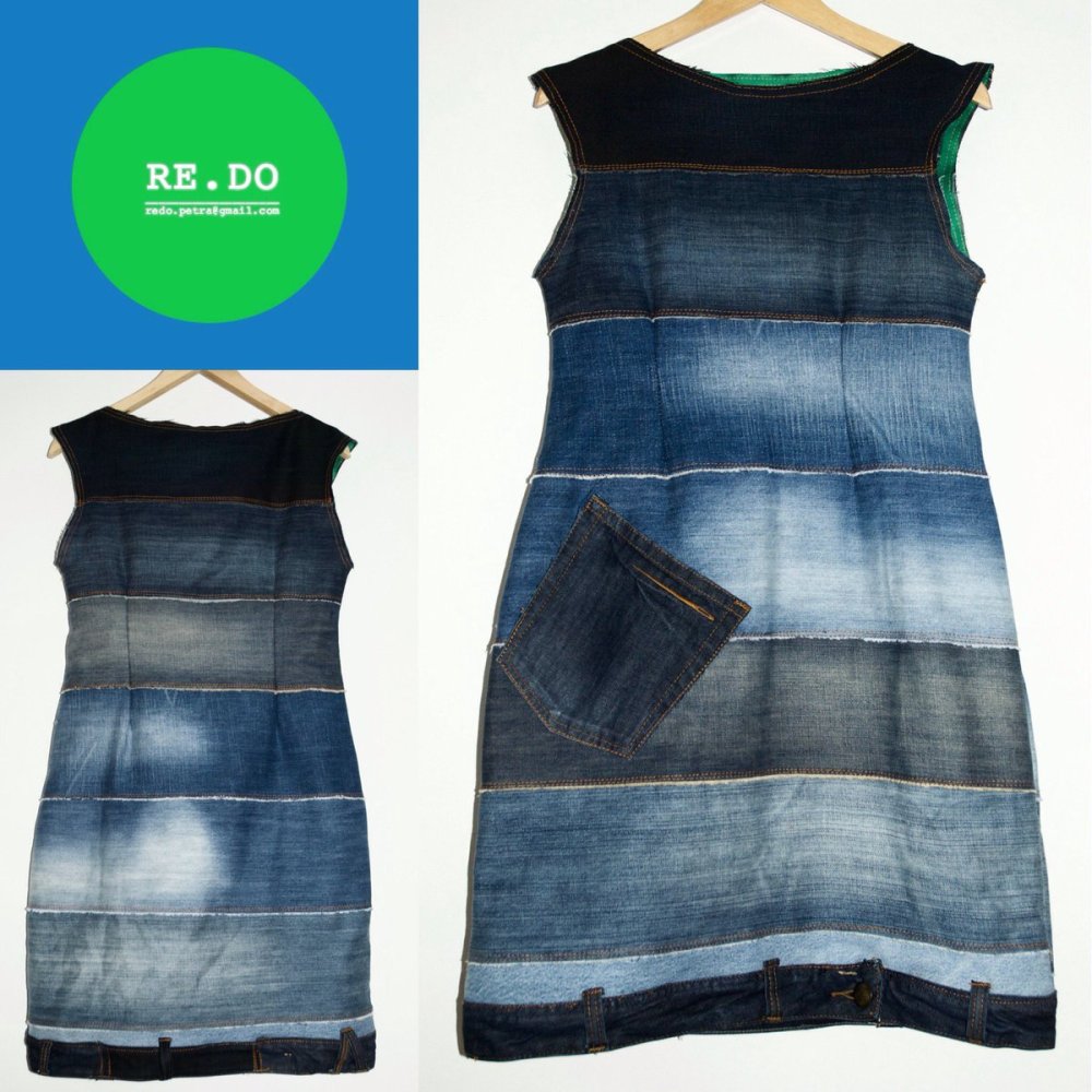 Платья из джинсовых лоскутков