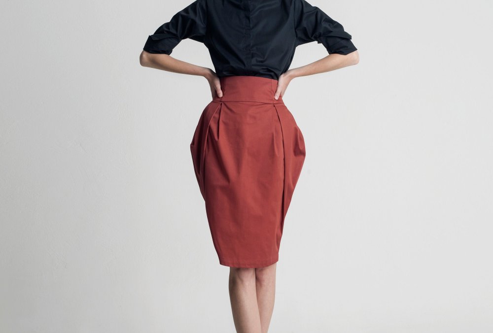 Юбка со складками и карманами