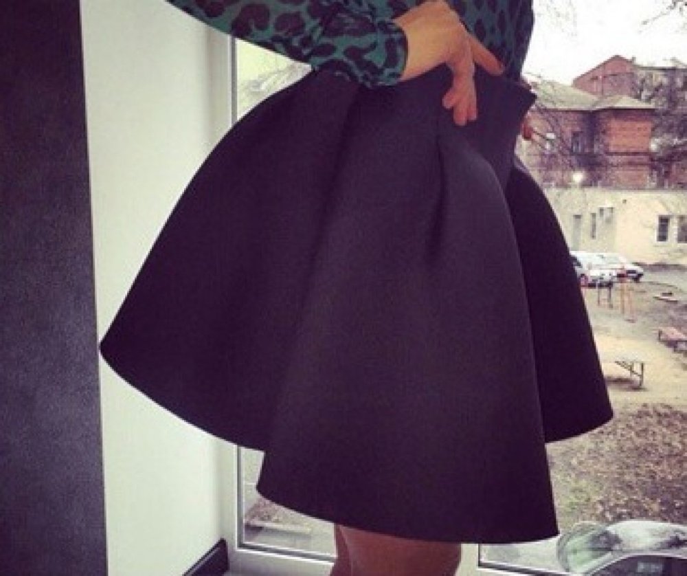 Вязанная клишёная юбка