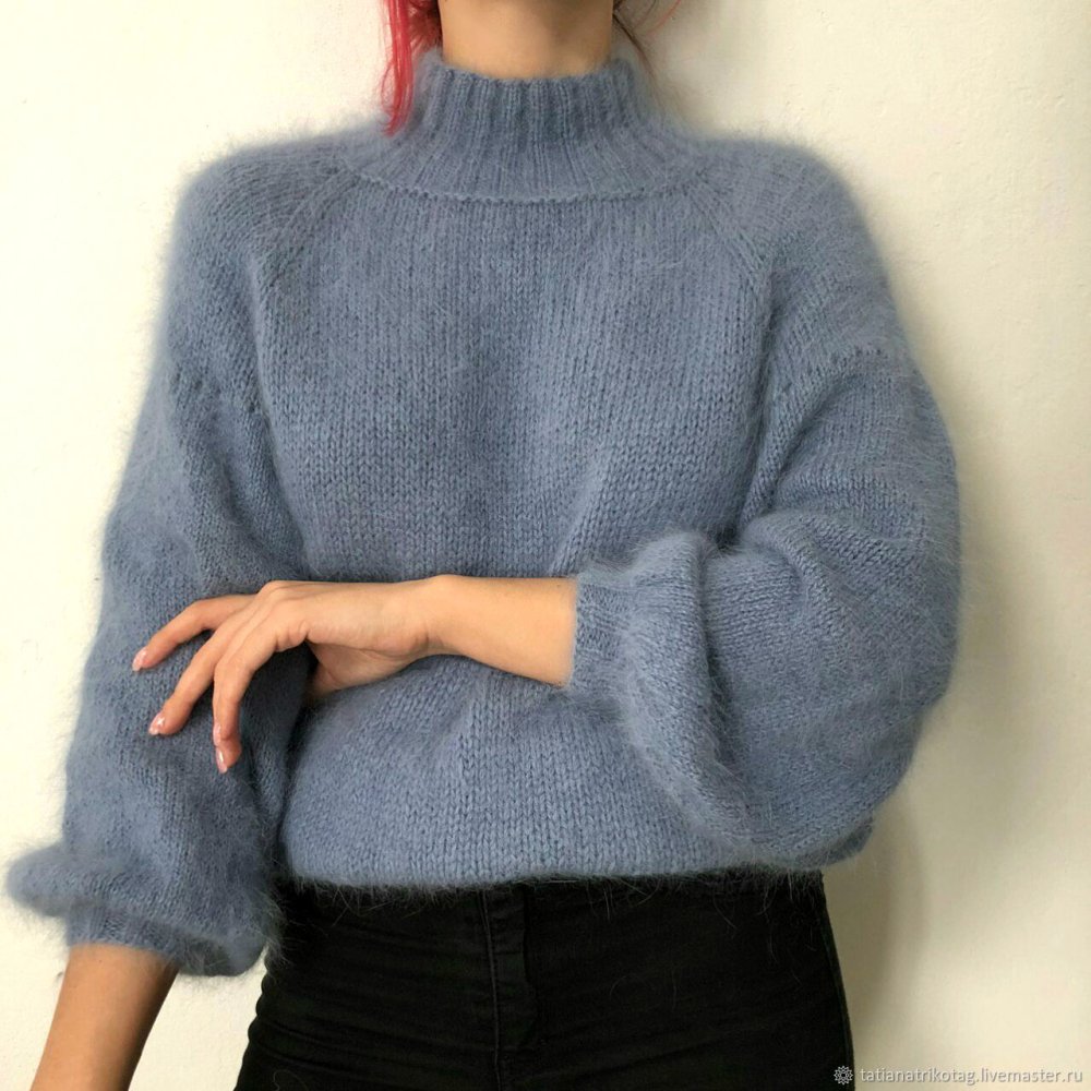 Свитер из пуха норки спицами