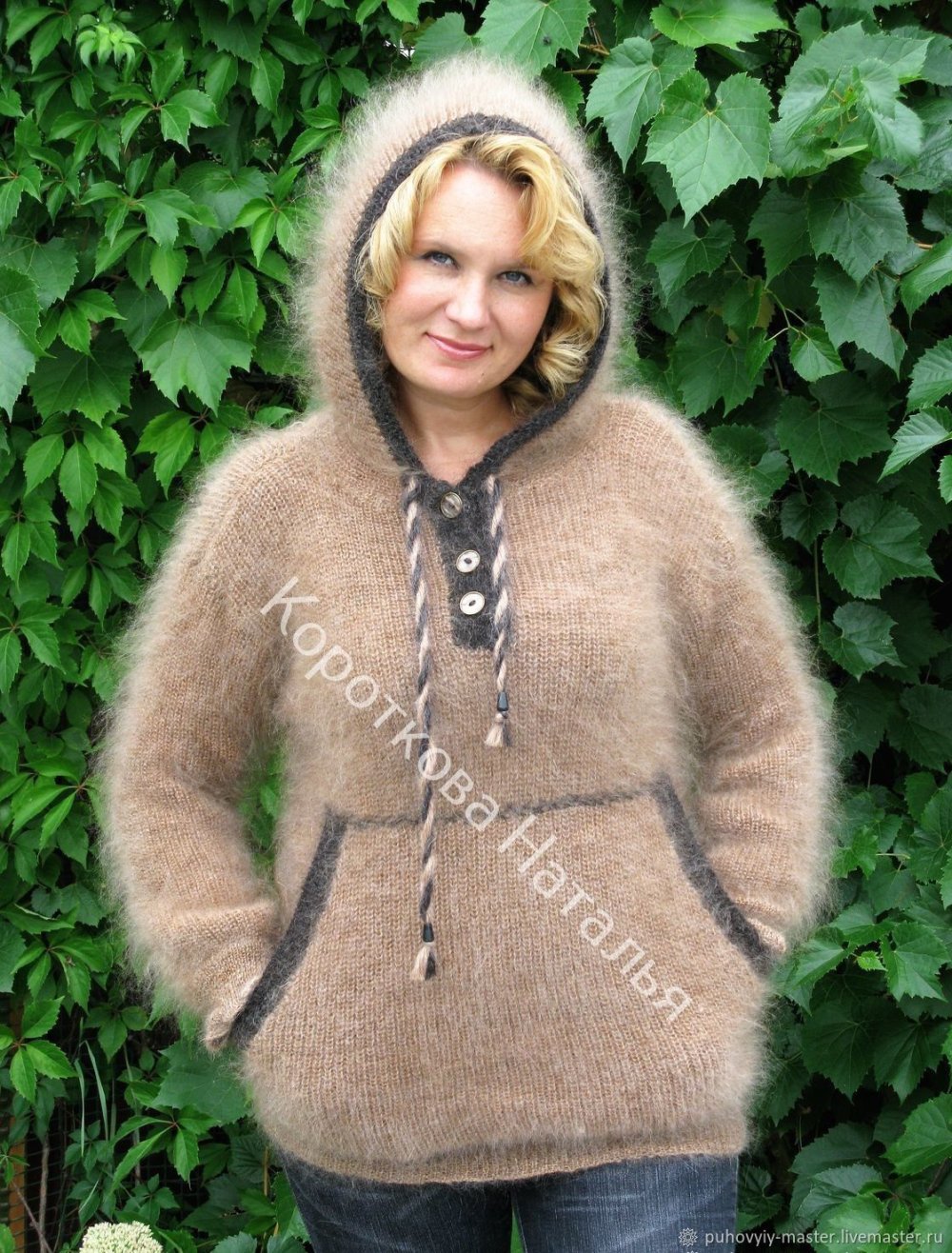 Джемпер из пуха норки спицами