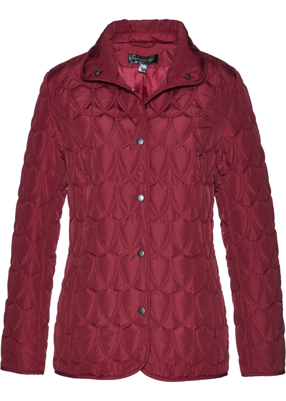 Бордовая стеганая куртка женская