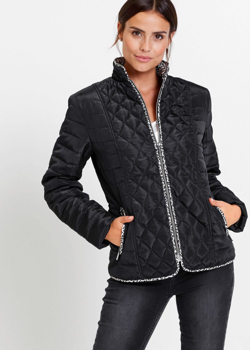 Куртка стеганая с воротником-стойкой фирма oodji артикул 10203060b