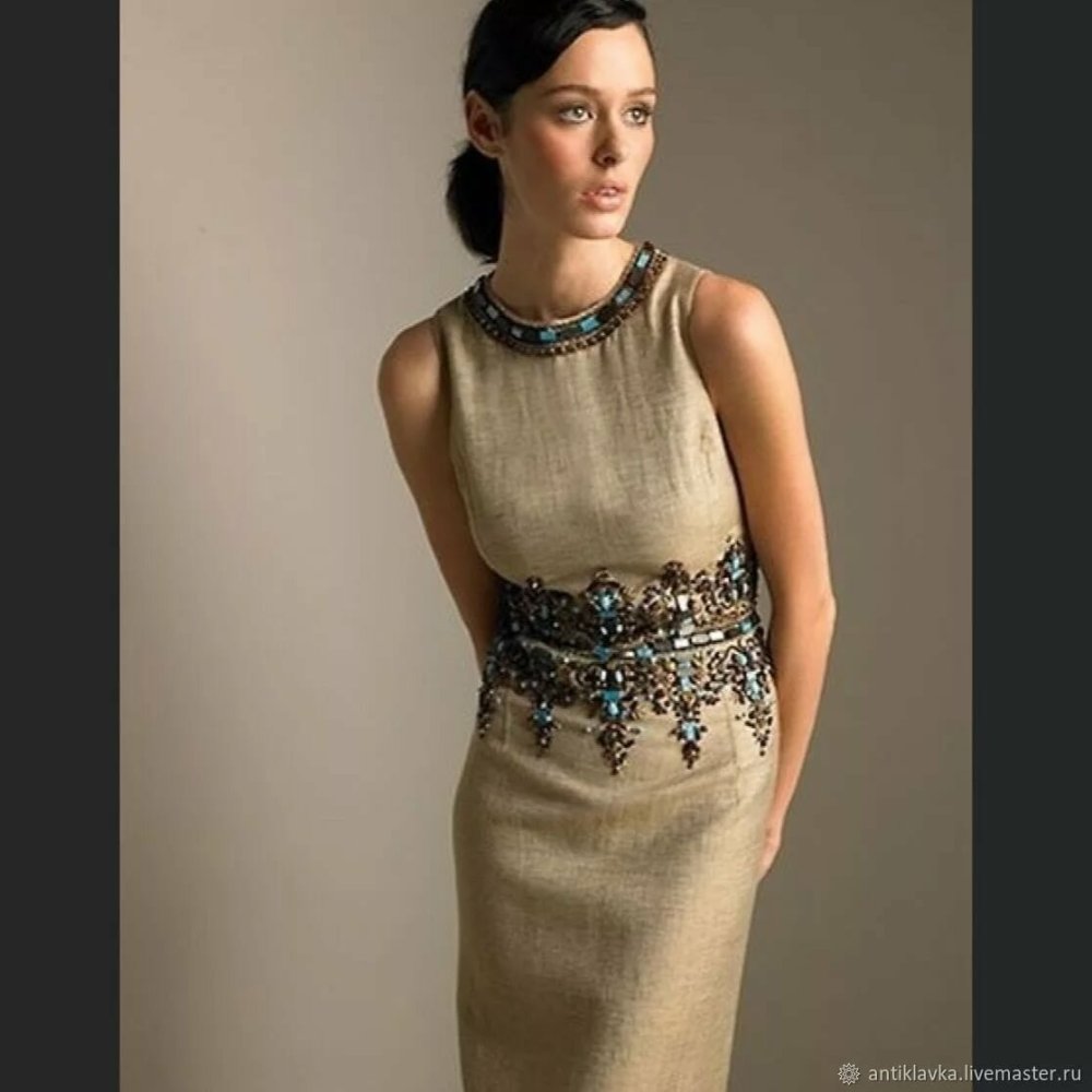 Платье комбинированное с джинсовой тканью