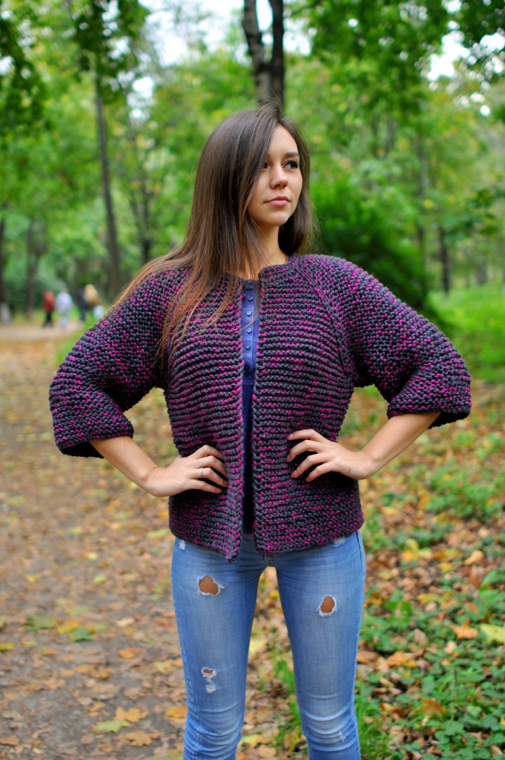 Вязаная куртка женская крючком