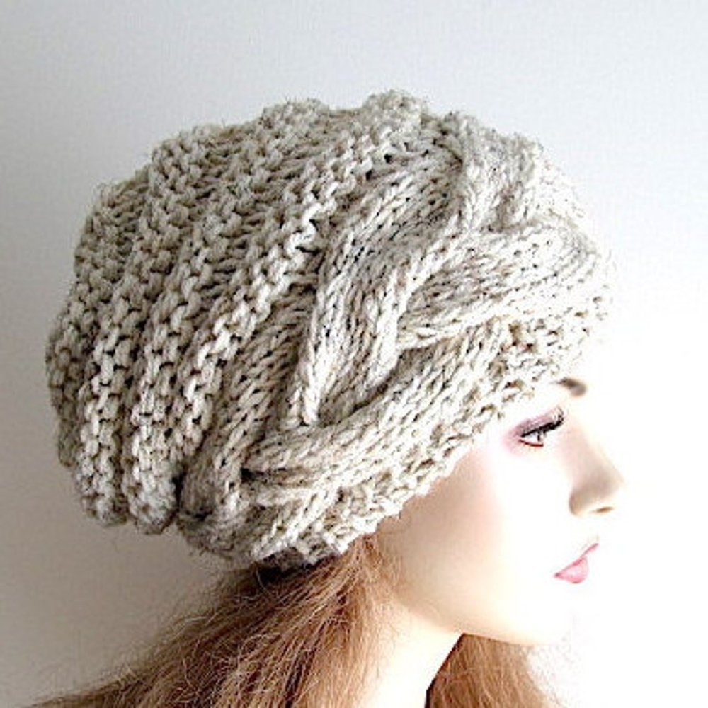 Вязание шапки Braided Brim.