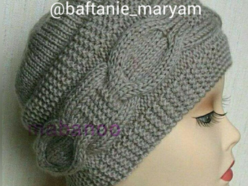 Объемная шапка связанная поперек