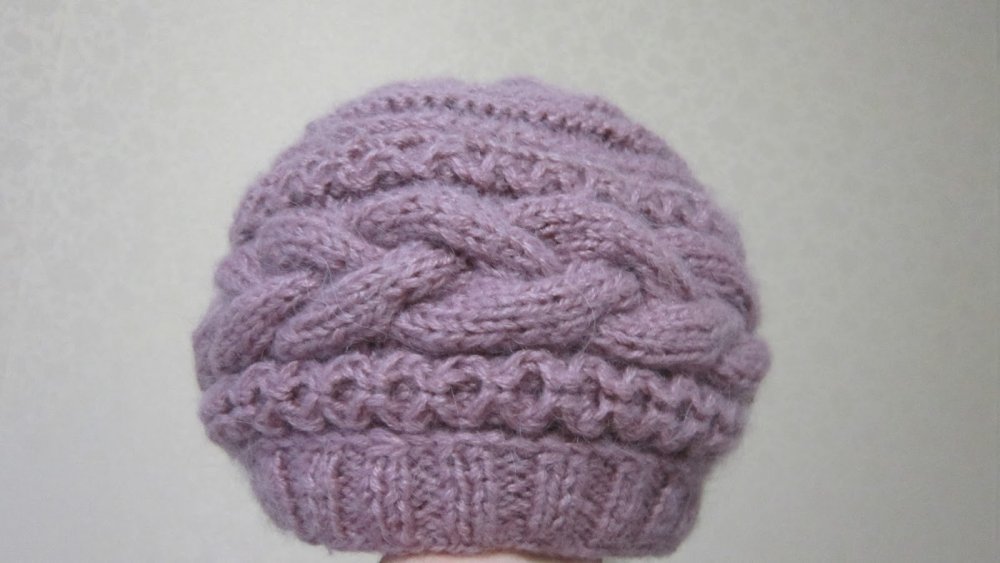 Шапка азиатский колосок спицами