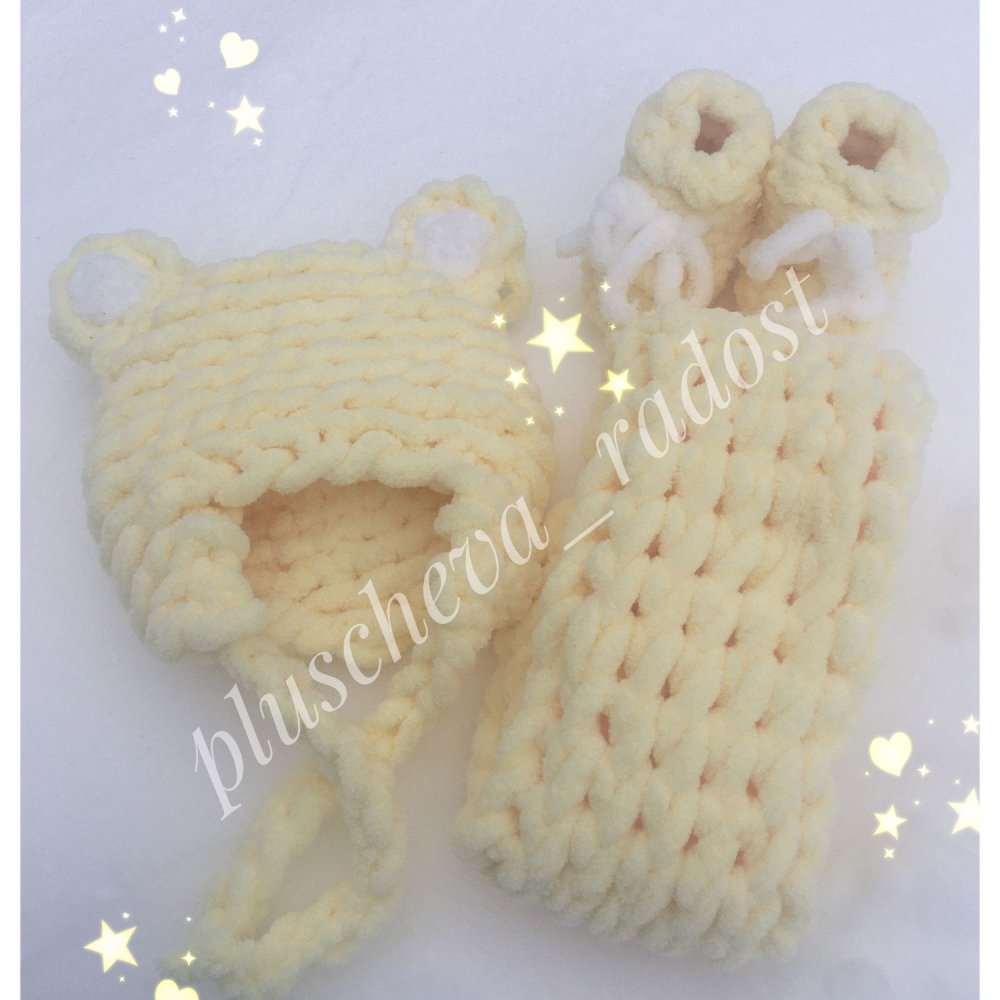 Шапка детская из Пуффи с ушками