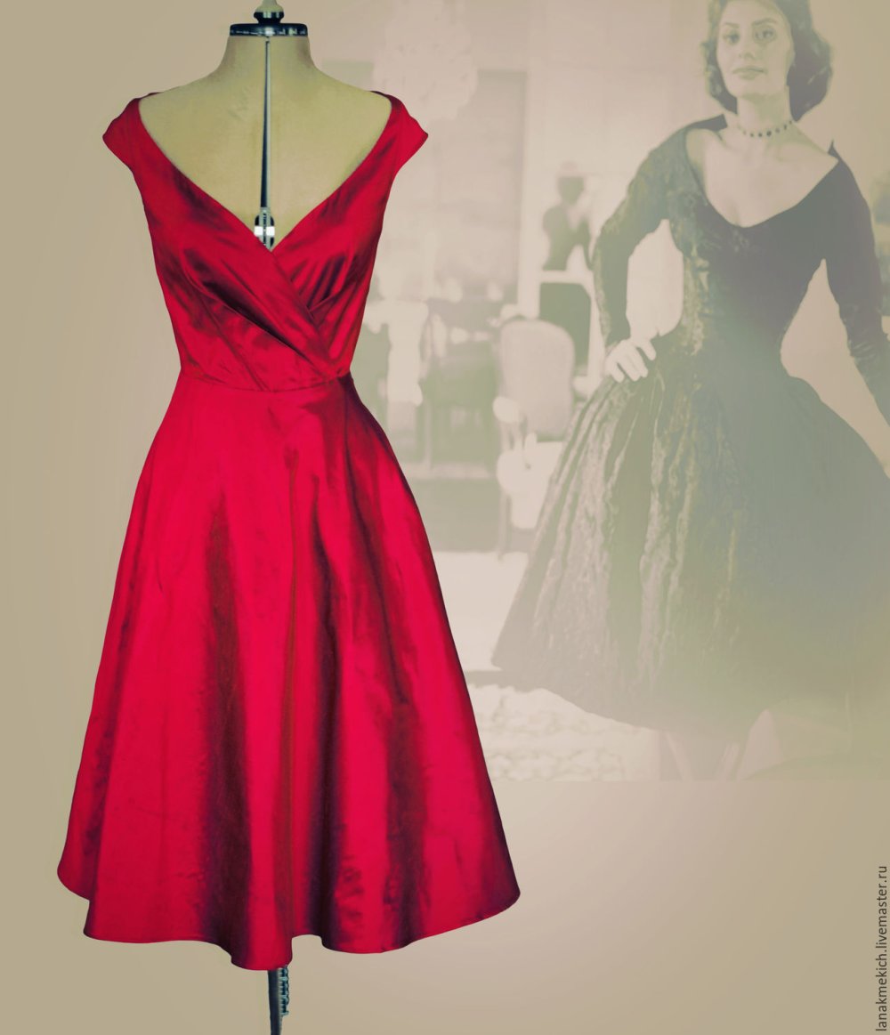 Платье из тафты в стиле 50-х годов