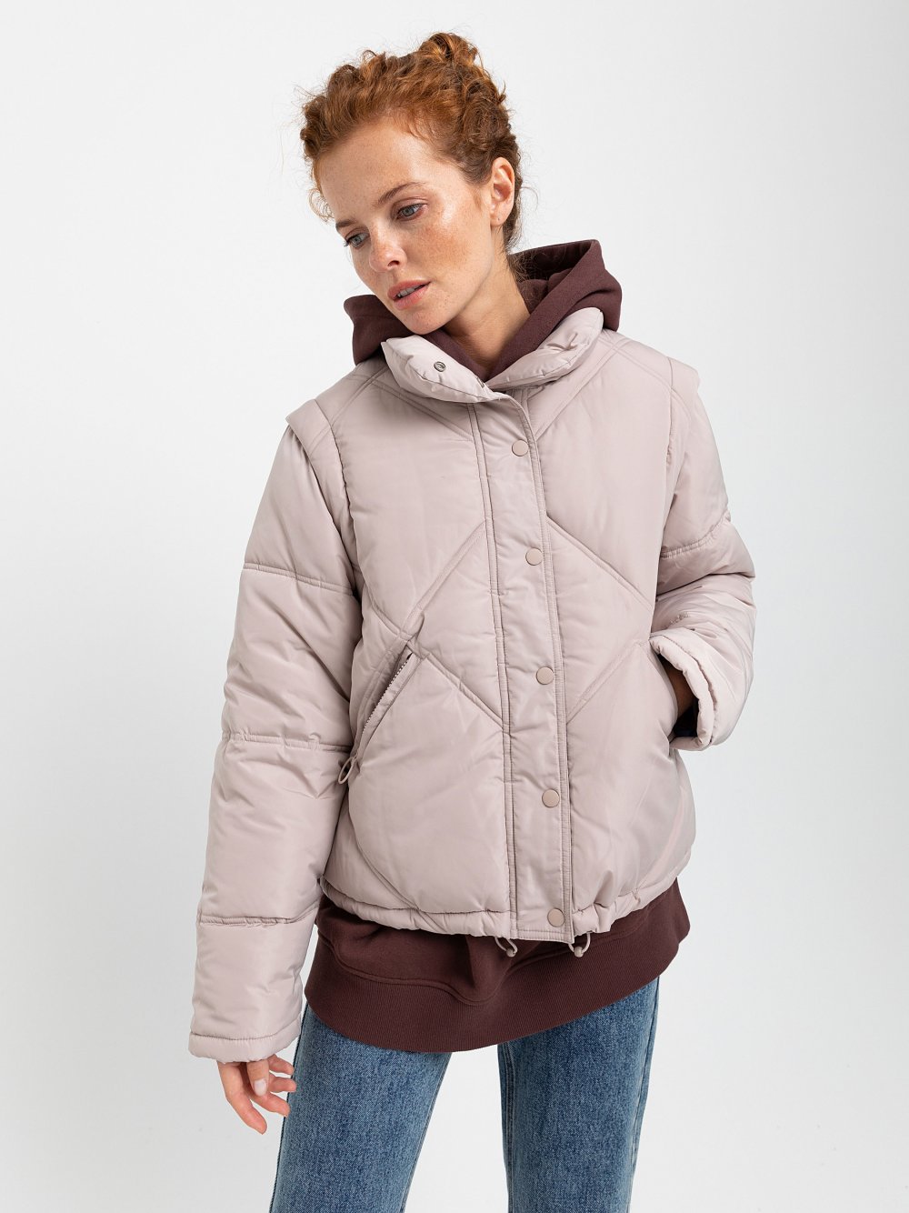 Куртка Sela с трикотажным капюшоном женская