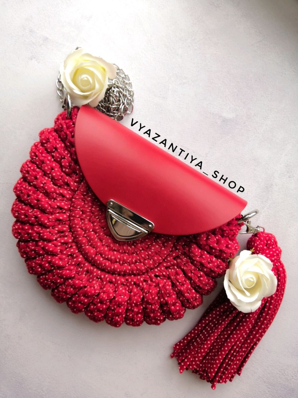 Кожаная фурнитура для вязаных сумок