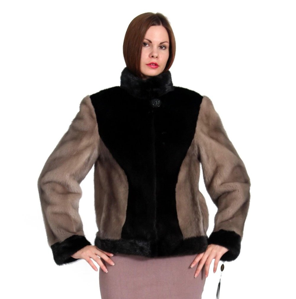 Автоледи из норки с воротником стойка 70 см