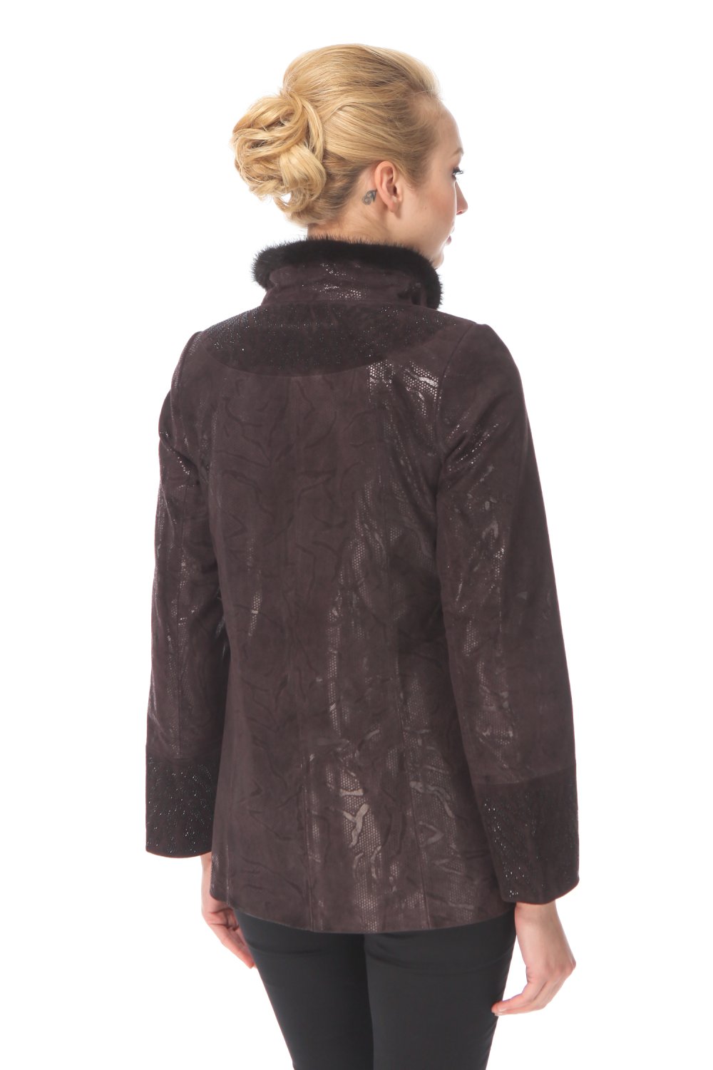 Комбинированные пуховики с мехом норки