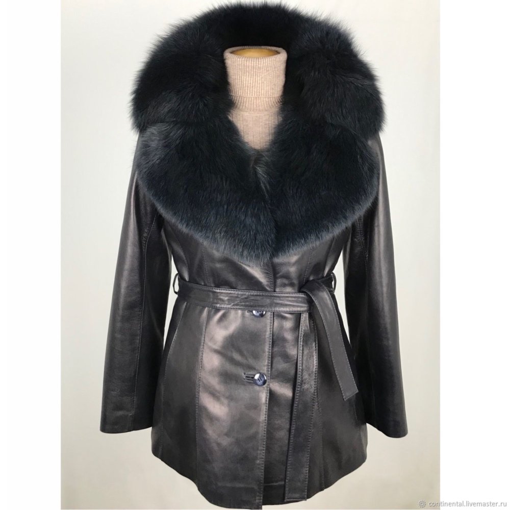 Куртка замшевая женская с норковым воротником стойка
