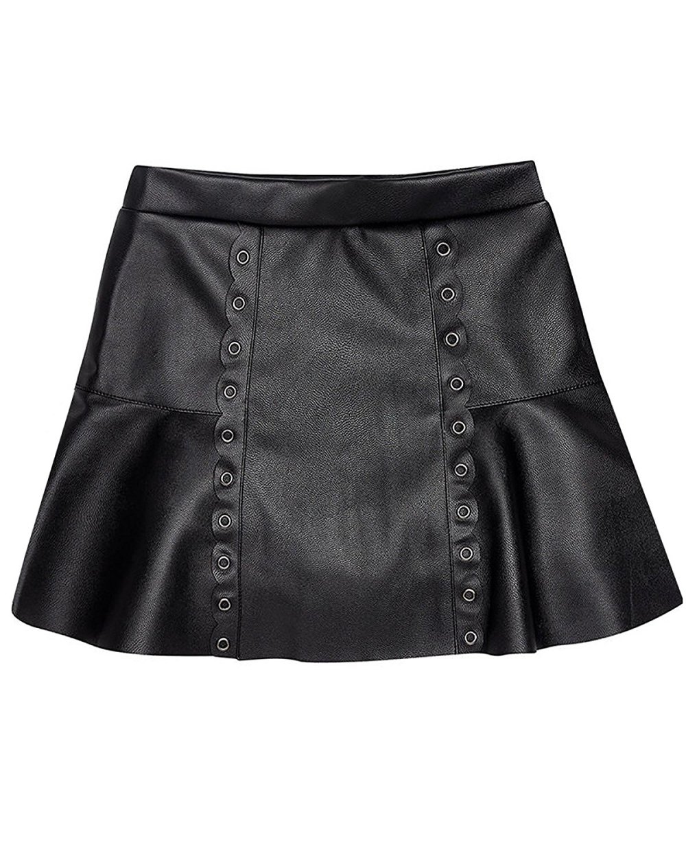 Кожаная юбка на резинке