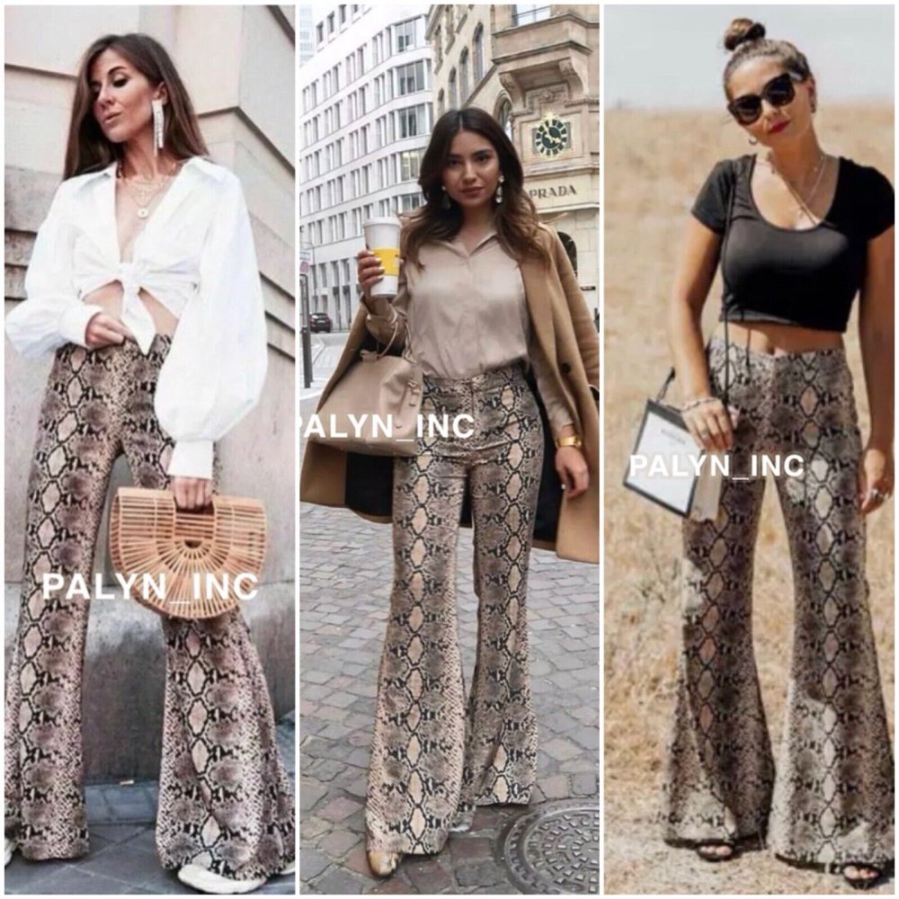 Брюки со змеиным принтом