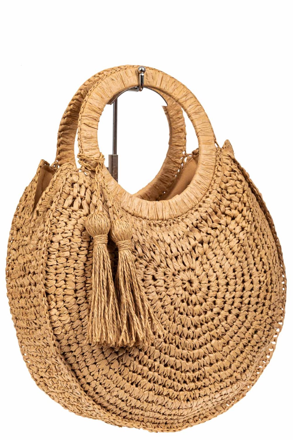 Плетеная сумка с ручками кольцами