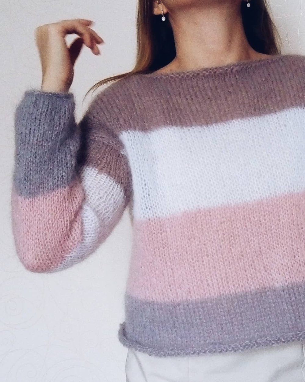 Полосатые вязаные кофты