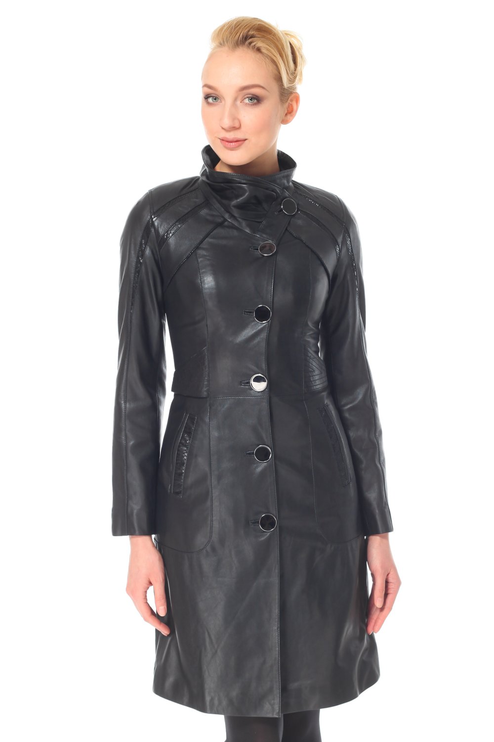Модель кожаного плаща b1724