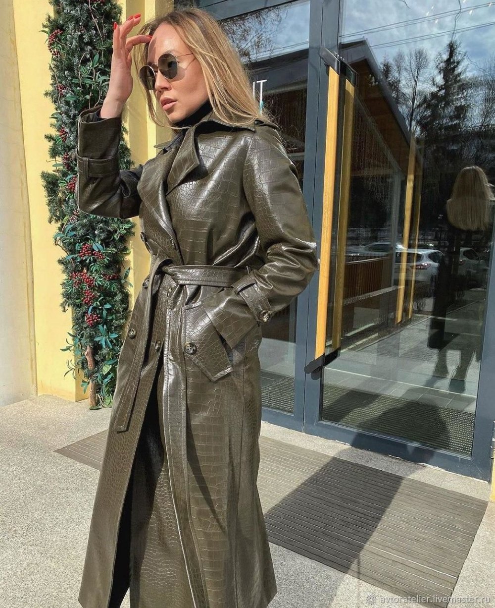 Красный кожаный тренч Fashion Union Plus