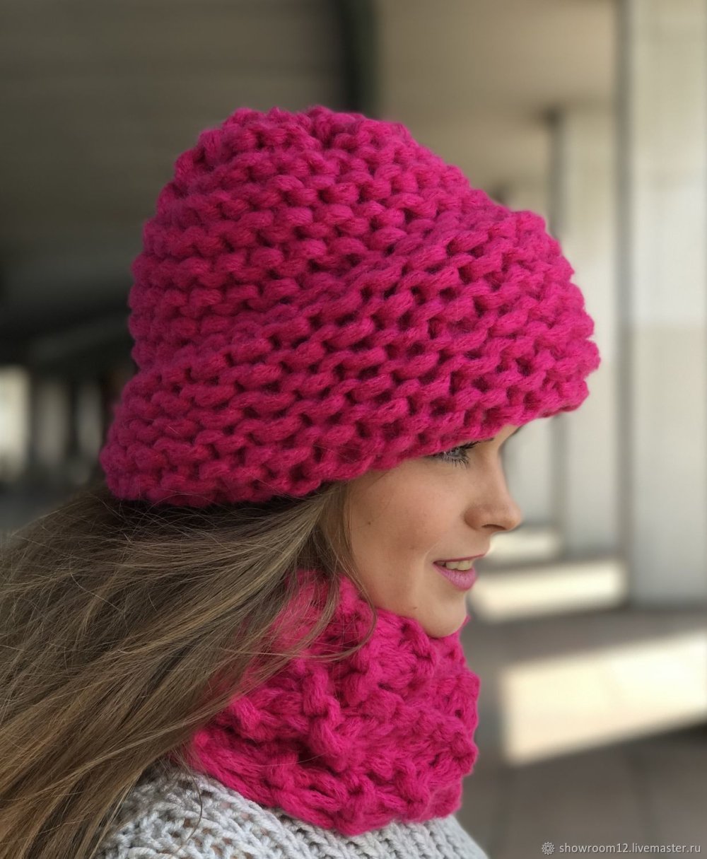 Шапка из объемной пряжи