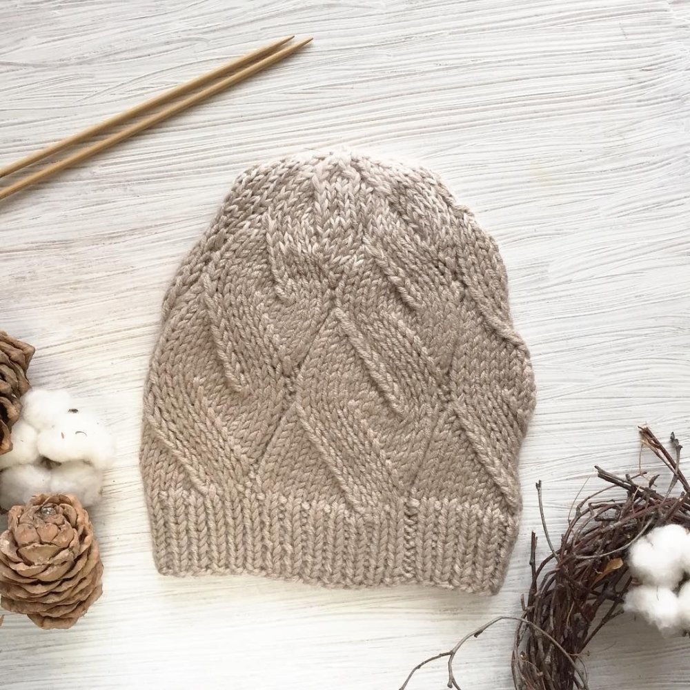 Трехцветный узор для шапки