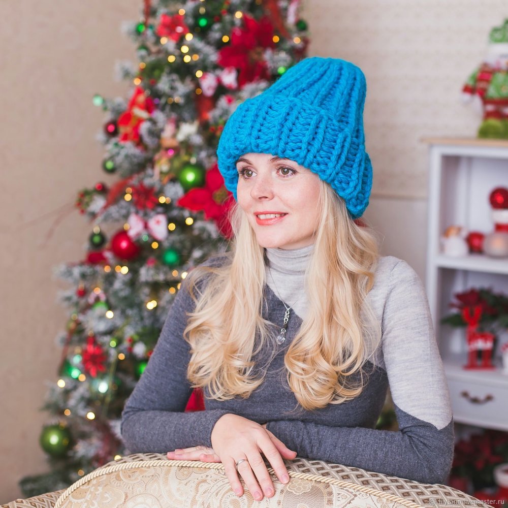 Вязаные шапки из толстой пряжи