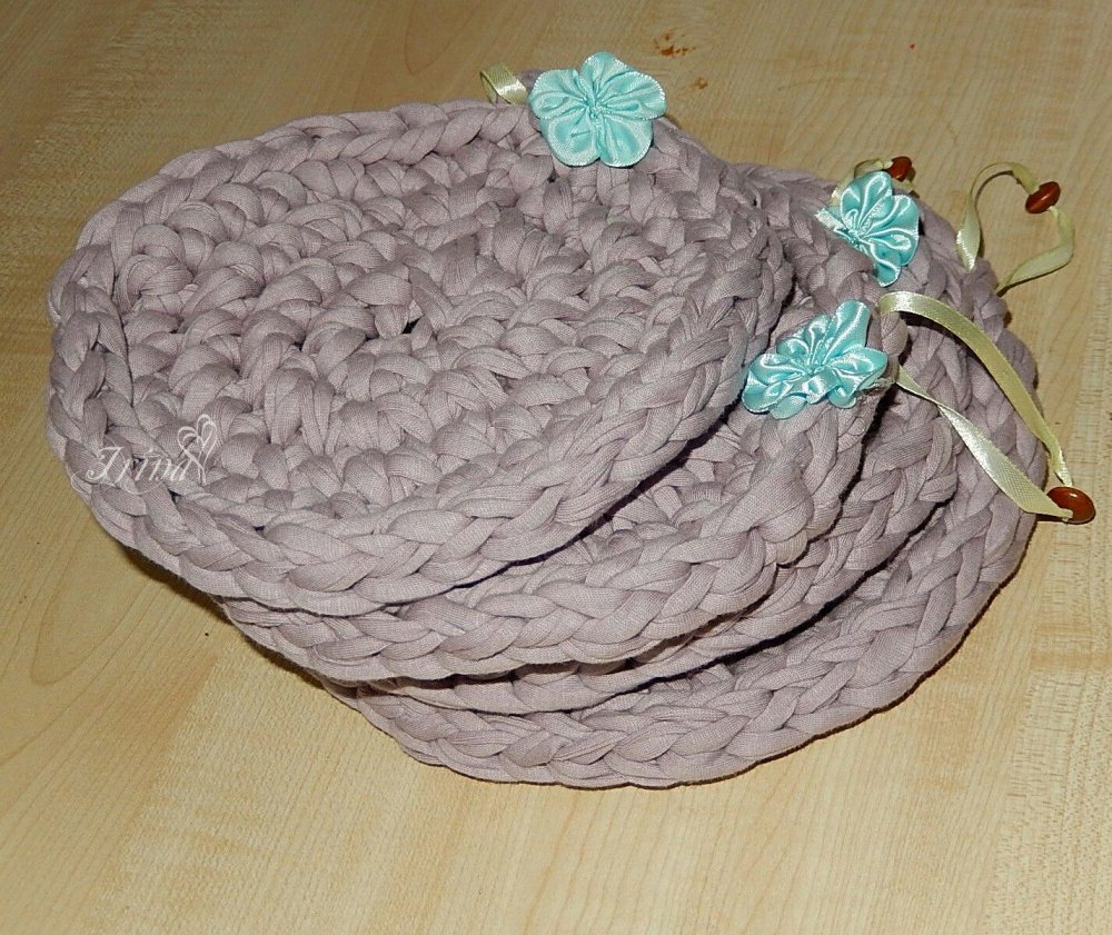 Корзина из трикотажной пряжи мастер класс