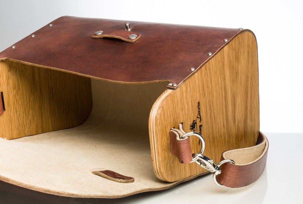 Сумка из фанеры и кожи