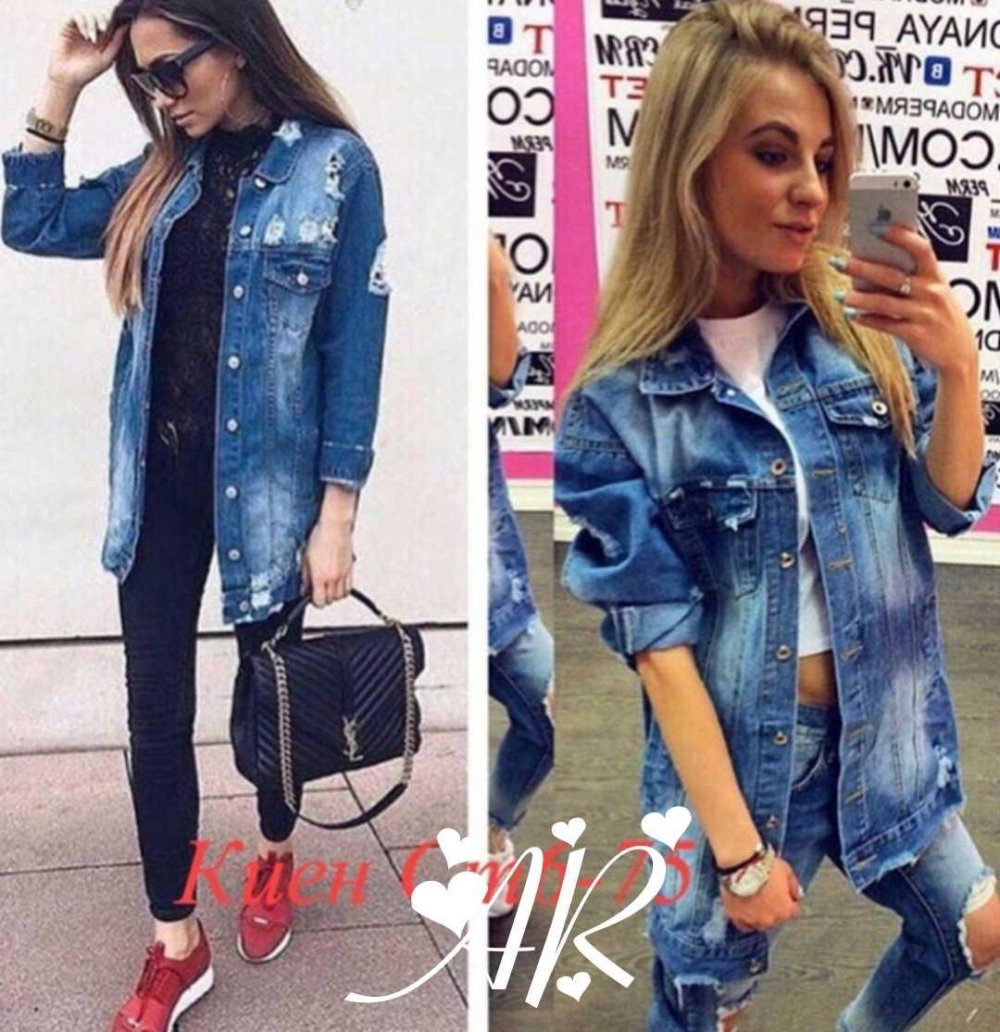 Джинсовая куртка с желтым мехом