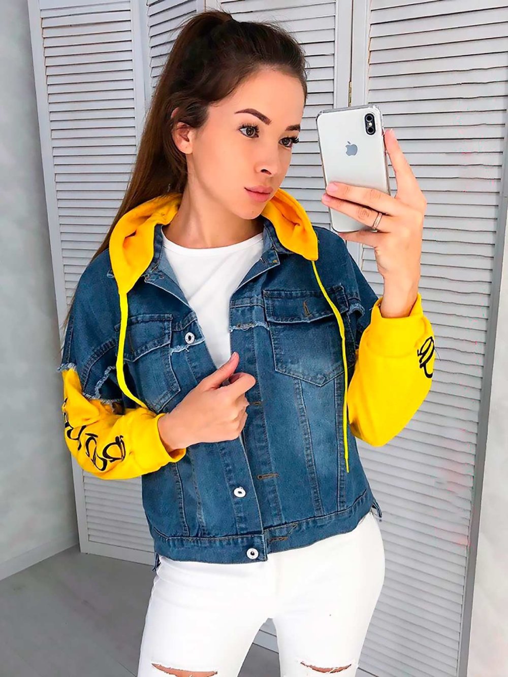 Желтая джинсовка мужская