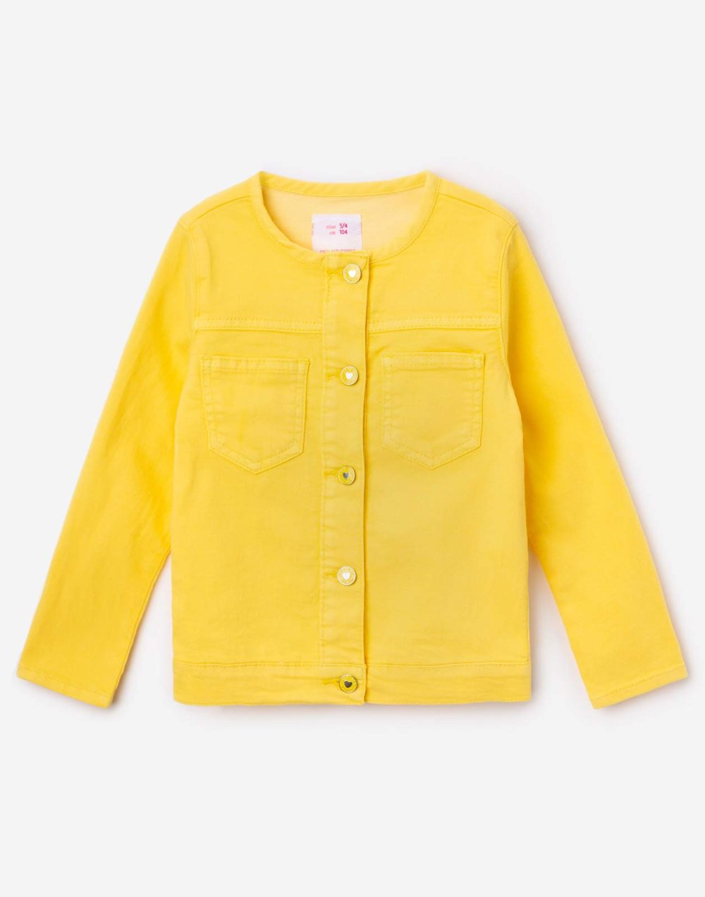 Желтая джинсовка укороченная