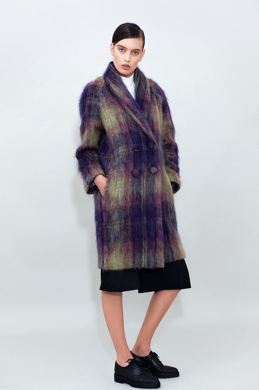 Голубой мохеровый кардиган