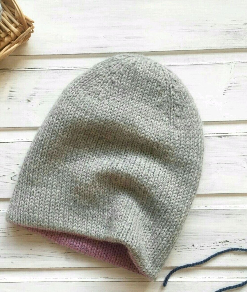 Двойная шапка бини Ольга Макеева