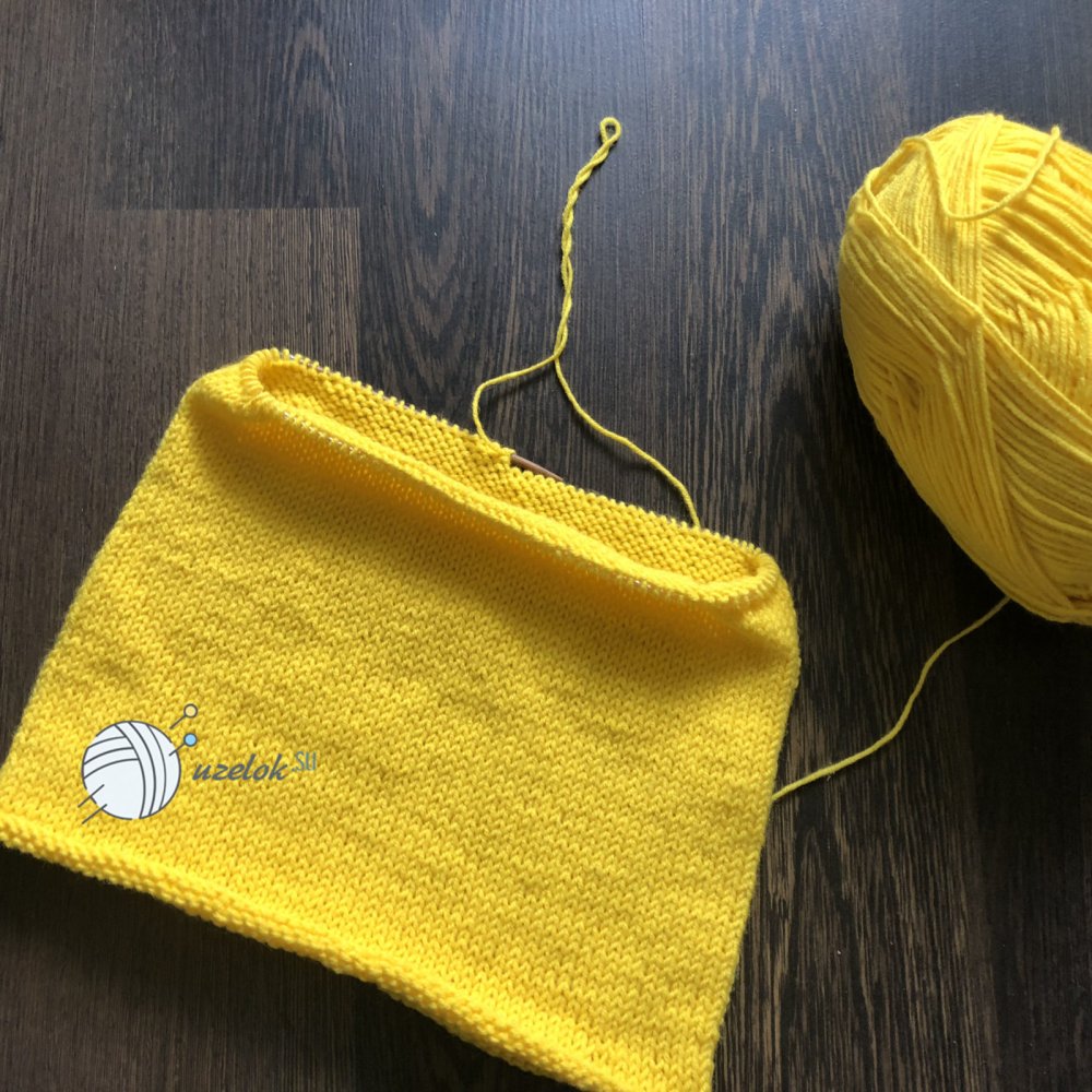 Шапка лицевыми петлями