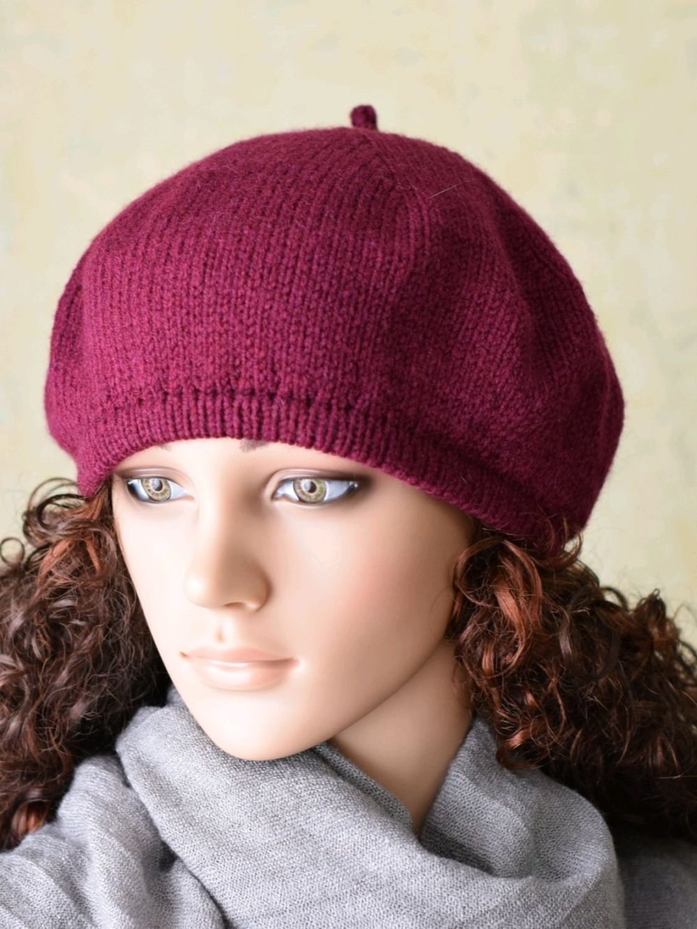 МК шапка вязаная кофейная детская шапка