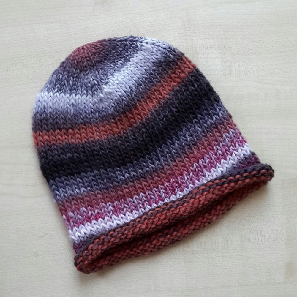 Вязание шапки лицевыми петлями