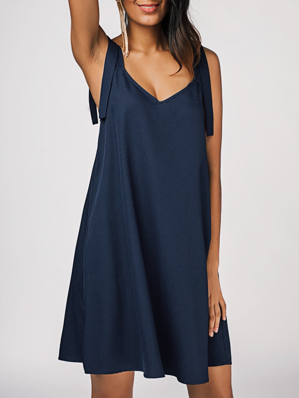 Голубое шелковое платье