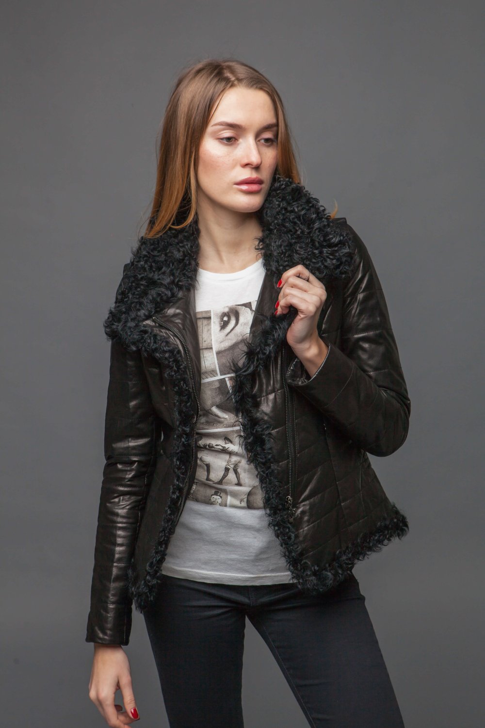 Куртка комбинированная с трикотажем