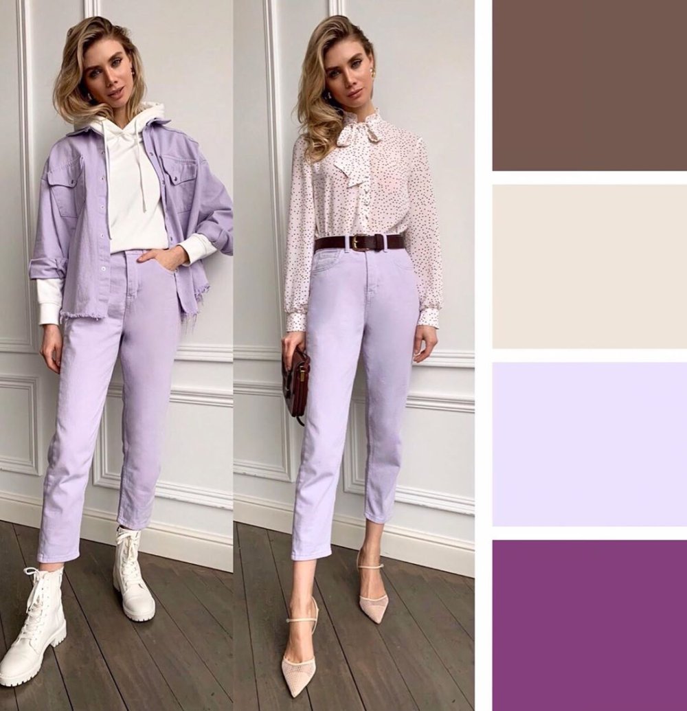 Фиолетовые штаны женские